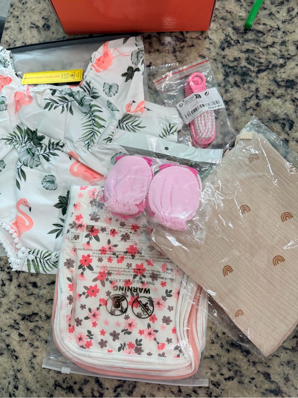 Baby Girls Pink Flamingo outfit and Accessory Set